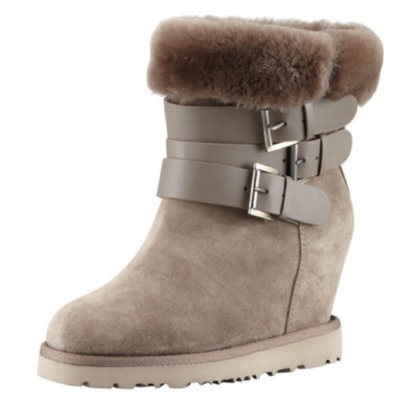 Ash Yes Shearling-Cuff Wedge Boot Topo Size 40 - Picture 1 of 14